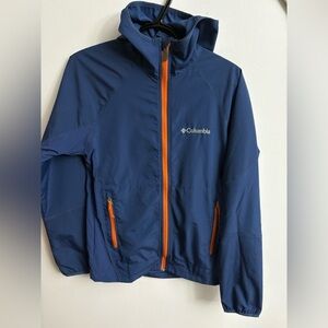 Columbia Blue and Orange Raincoat Lightweight Zip-Up